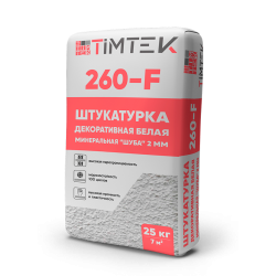 TIMTEK 260-F Штукатурка декоративная белая минеральная «Шуба» 2мм, 25кг 